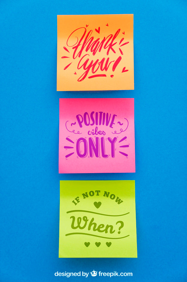 Mockup Of Three Adhesive Notes Psd
