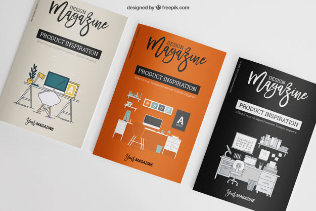 Mockup Of Three Brochures Psd