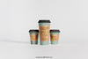 Mockup Of Three Coffee Cups Of Different Sizes Psd