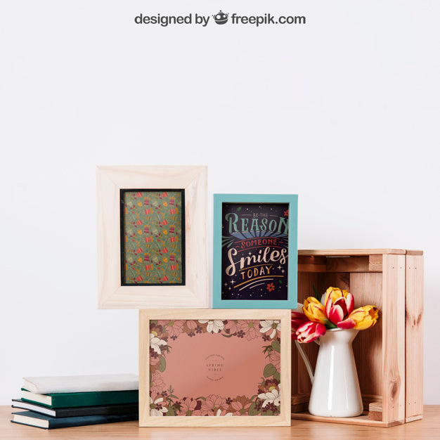 Mockup Of Three Frames Psd