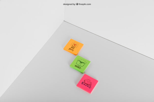 Mockup Of Three Sticky Notes Psd