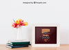 Mockup Of Two Frames And Books Psd