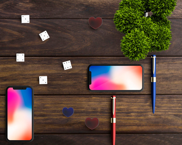 Mockup Of Two Smartphones Psd