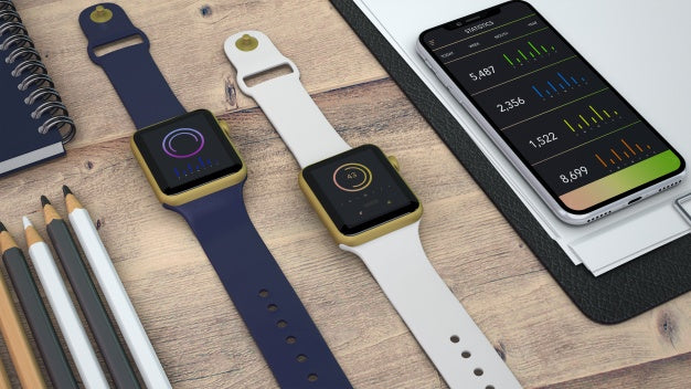 Mockup Of Two Smartwatches Psd