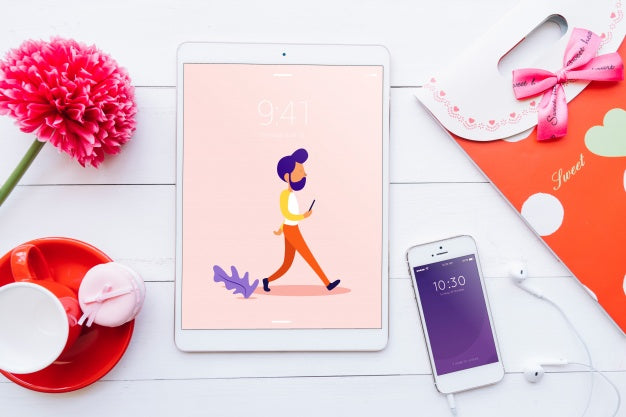 Mockup Of Various Devices With Creativity Or Workspace Concept Psd