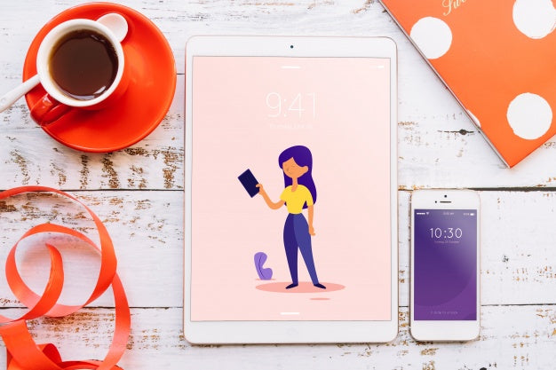 Mockup Of Various Devices With Creativity Or Workspace Concept Psd