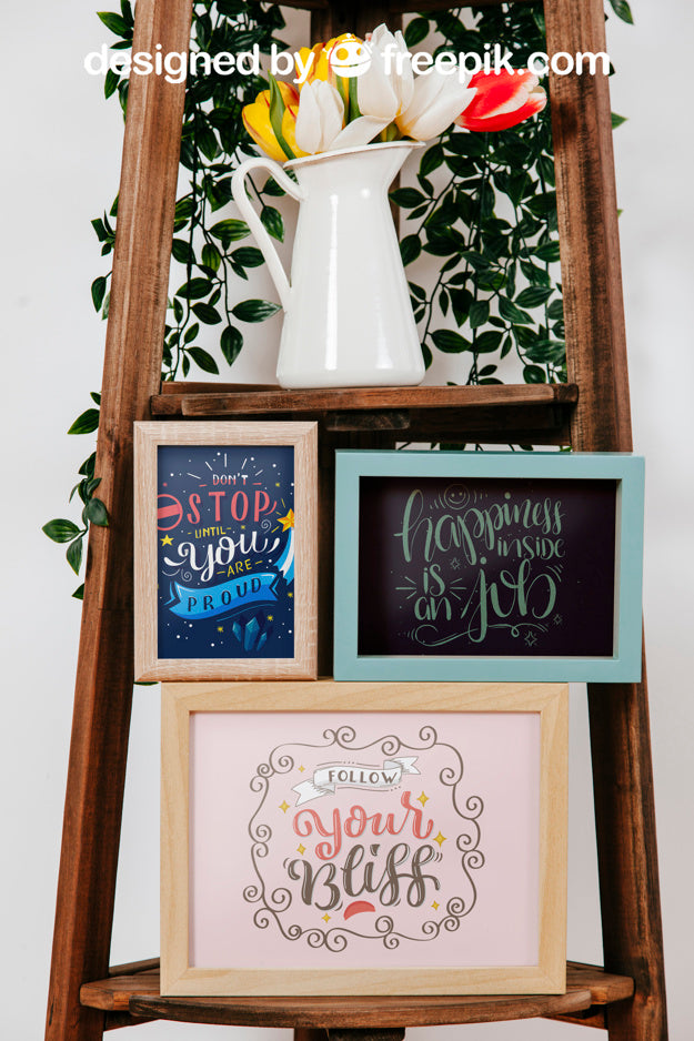 Mockup Of Various Frames In Furniture Psd