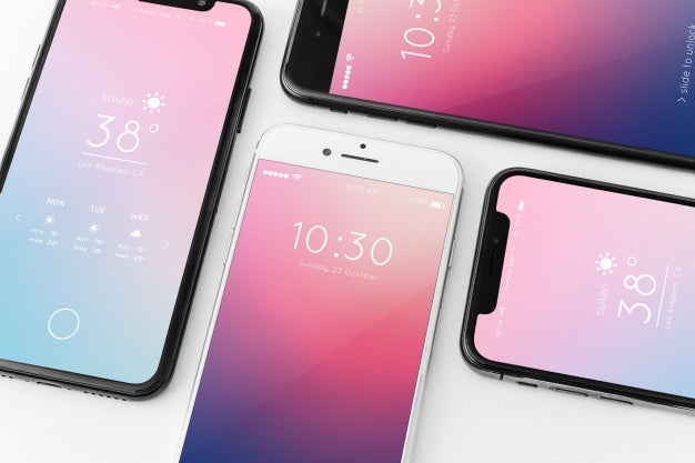 Mockup Of Various Smartphones Psd