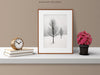 Mockup Poster Frame In The Empty Wooden Frame Standing On Living Room Modern Interior. Psd