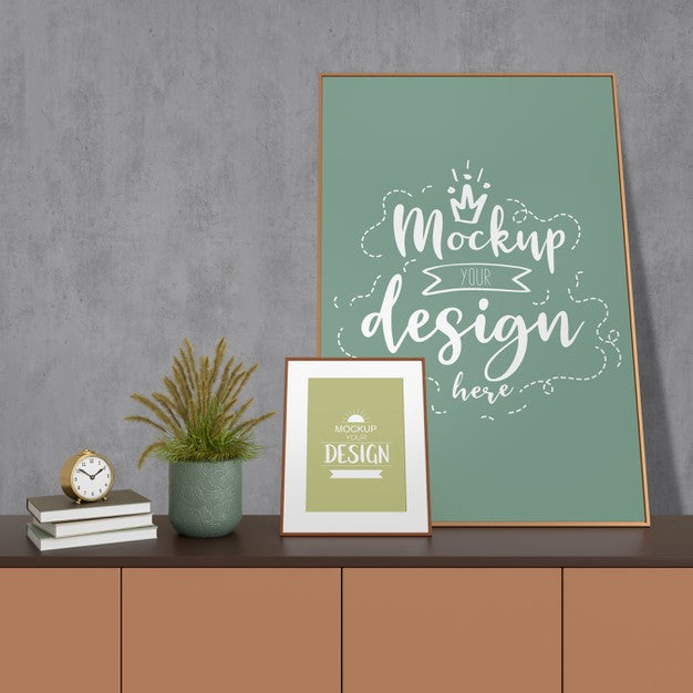 Mockup Poster Frame With Home Decorating In The Living Room Modern Interior. Psd