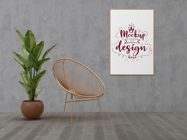 Mockup Poster Frame With Home Decorating In The Living Room Modern Interior. Psd