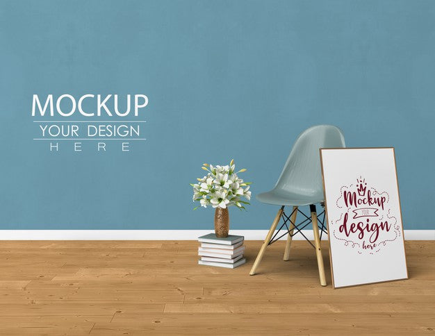 Mockup Poster Frame With Home Decorating In The Living Room Modern Interior. Psd