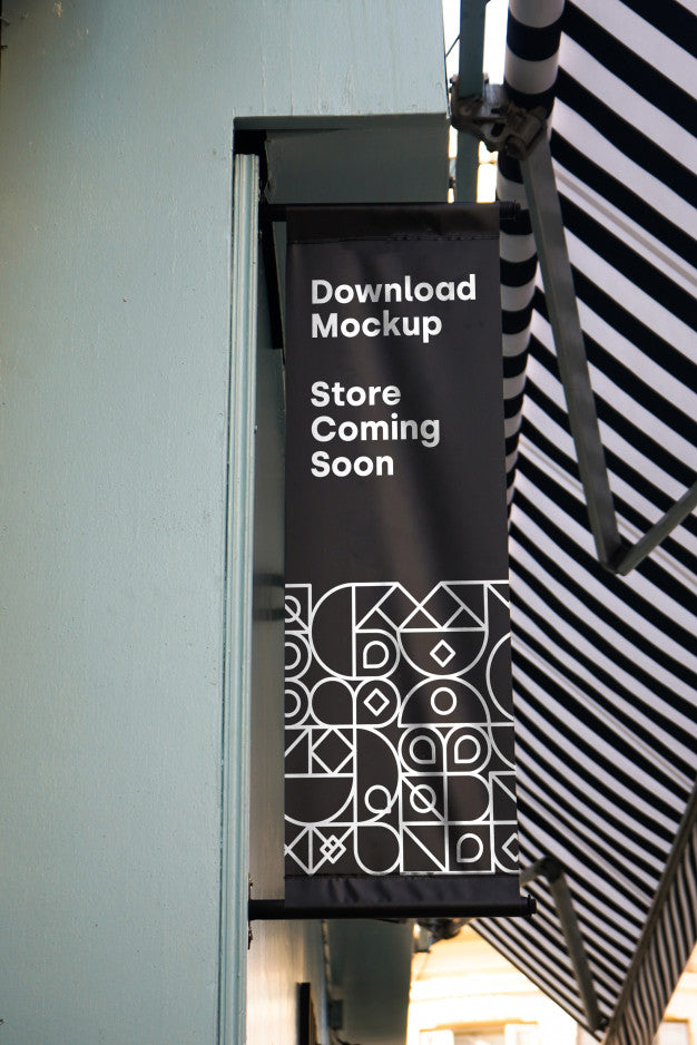 Mockup Sign Outside City Minimal Geometric Psd