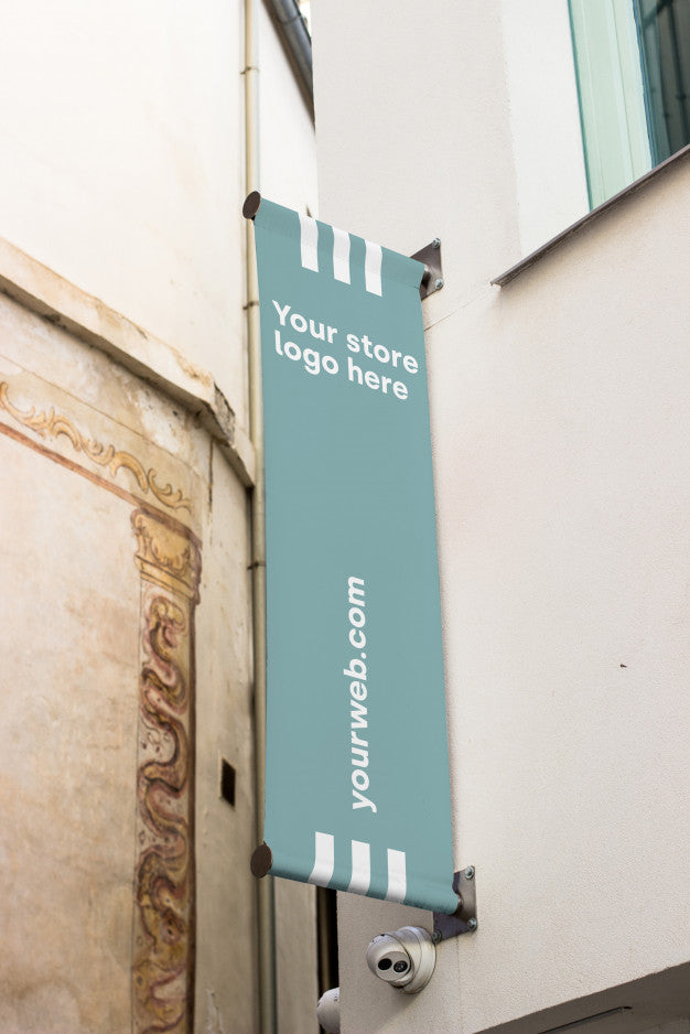 Mockup Sign Outside Shop Psd