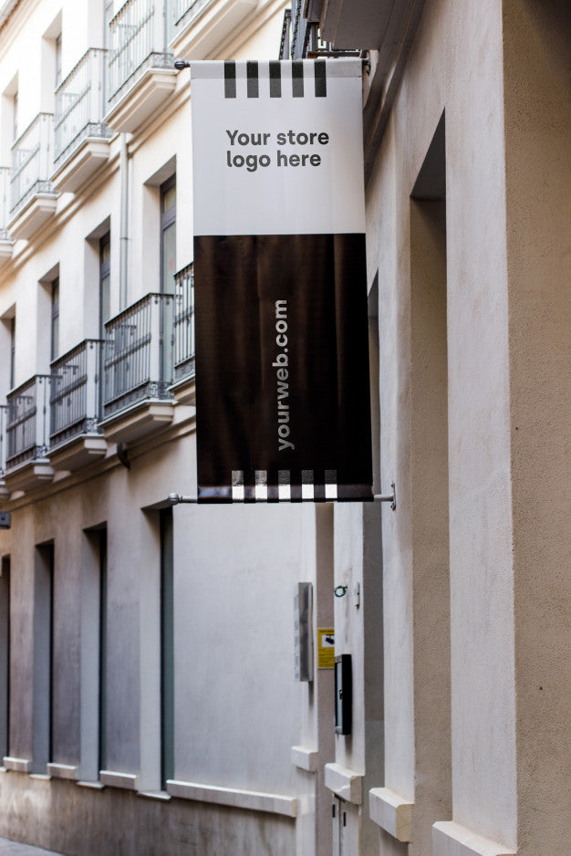 Mockup Sign Outside Shop Psd