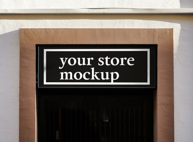 Mockup Sign Store City Psd