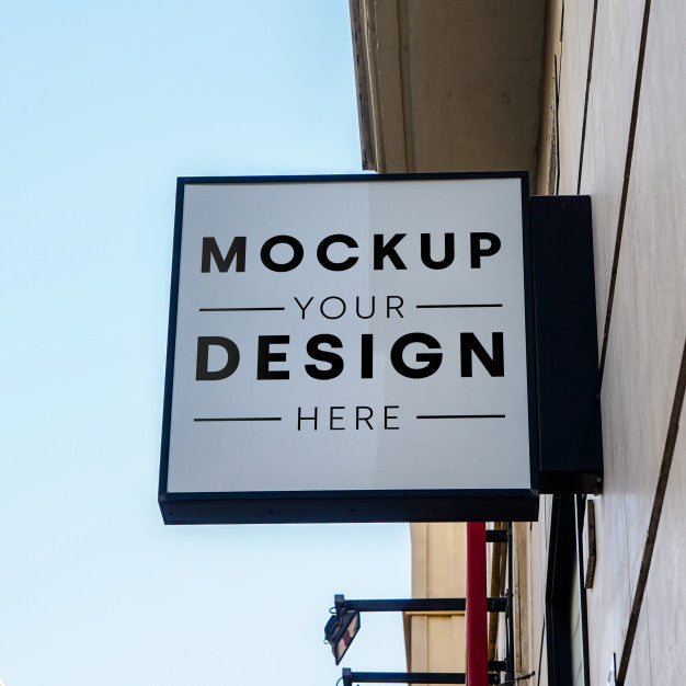 Mockup Sign Store City Psd