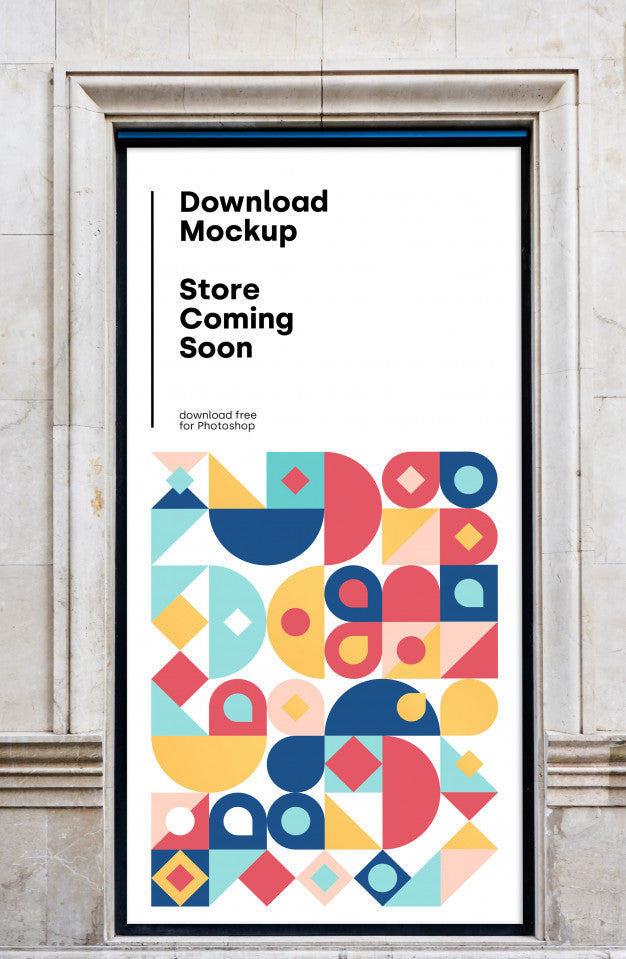Mockup Signboard Store Coming Soon Psd