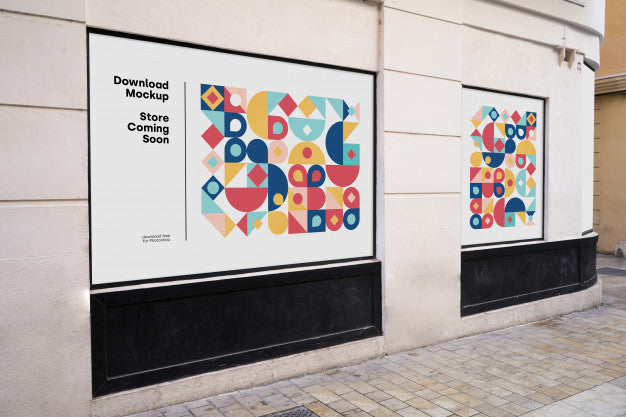 Mockup Signboard Store Coming Soon Psd