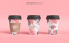 Mockup Template With Paper Coffee Cups Psd