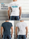 Mockup Tshirt On The Body Of An Athletic Man On The Wooden Wall Psd
