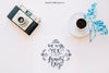 Mockup With Coffee And Camera Psd