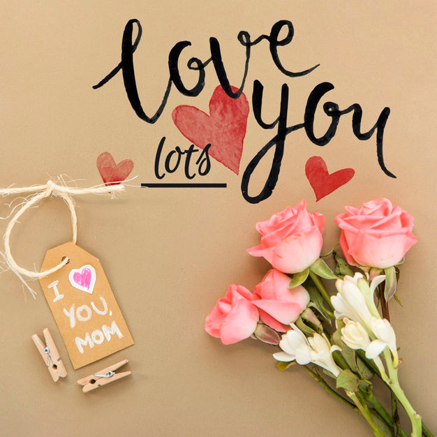 Mockup With Flat Lay Mothers Day Composition Psd