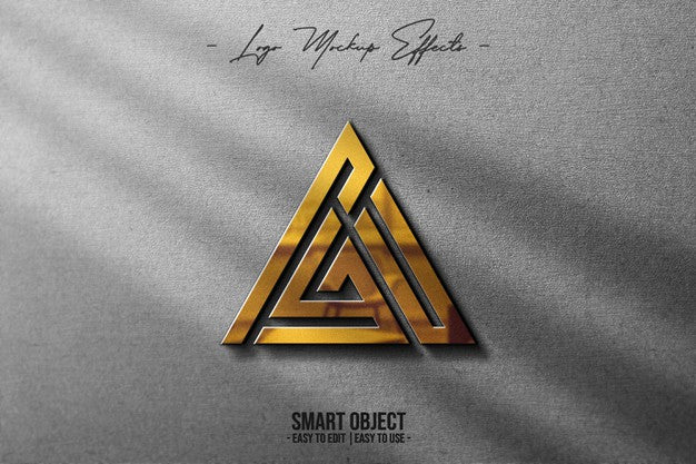 Mockup-With-Gold-Logo Psd