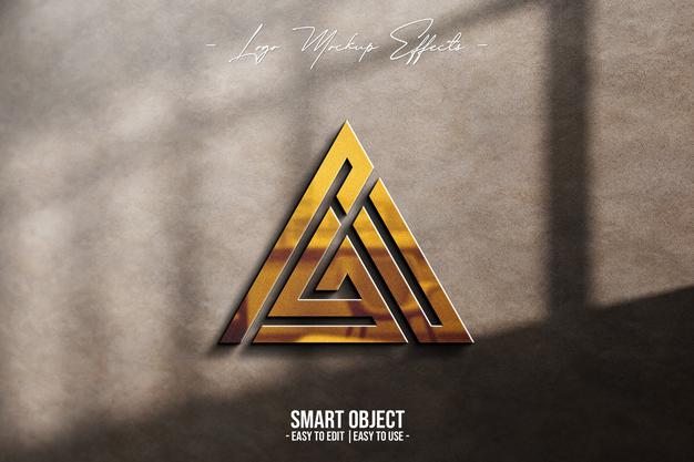 Mockup With Gold Logo Psd