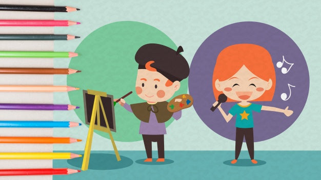 Mockup With Pencils In Different Colores Psd