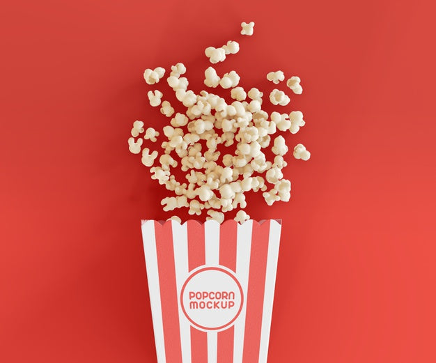 Mockup With Popcorn Bucket Psd