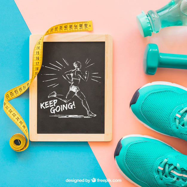 Mockup With Slate And Shoes Psd