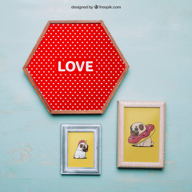 Mockup With Three Frames Psd