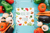 Mockup With Vegetables And Card Psd