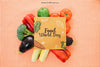 Mockup With Vegetables Square Card Psd