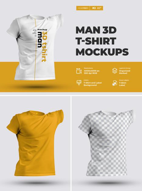 Mockups 3D T-Shirts. Psd