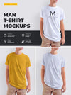 Mockups T-Shirt Design On A Young Man. Psd