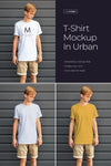 Mockups T-Shirt Design On A Young Man. Urban Style Psd