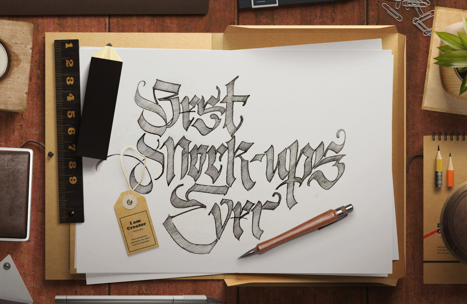 Authentic Presenting Mockup Scene with Empty Paper