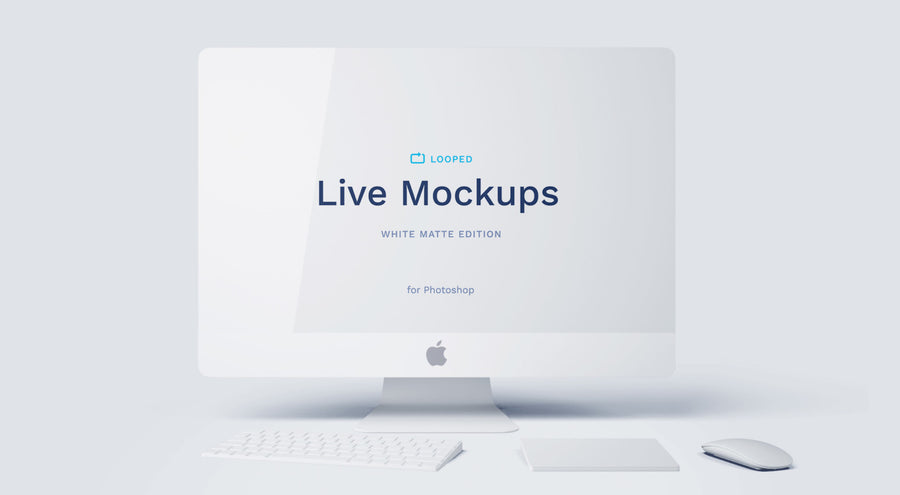 8 White Matte Apple Devices Mockups