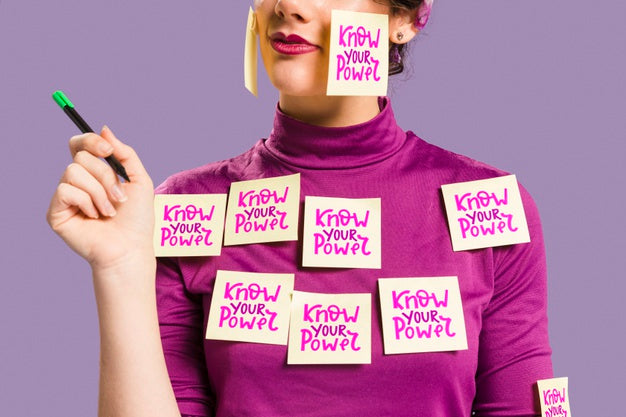 Model Covered In Sticky Notes Psd - Mockup Hunt