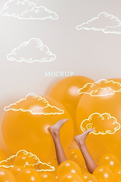 Model Legs On Yellow Clouds Psd