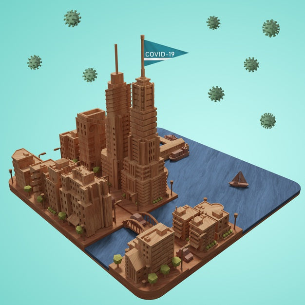 Model With Covid 19 On Table Psd