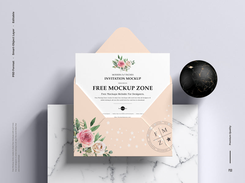 Modern 5×7 Inches Invitation Mockup