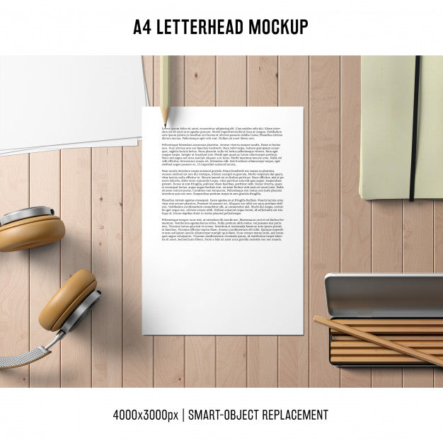 Modern A4 Letterhead Mockup Psd