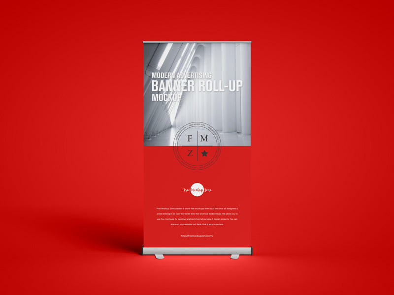Modern Advertising Banner Roll-Up Mockup