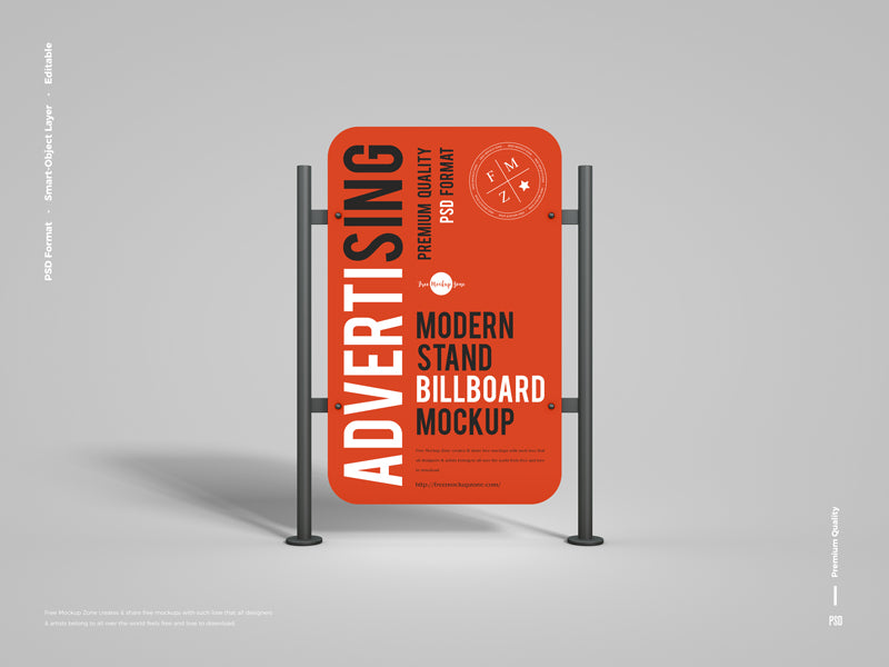 Modern Advertising Stand Billboard Mockup