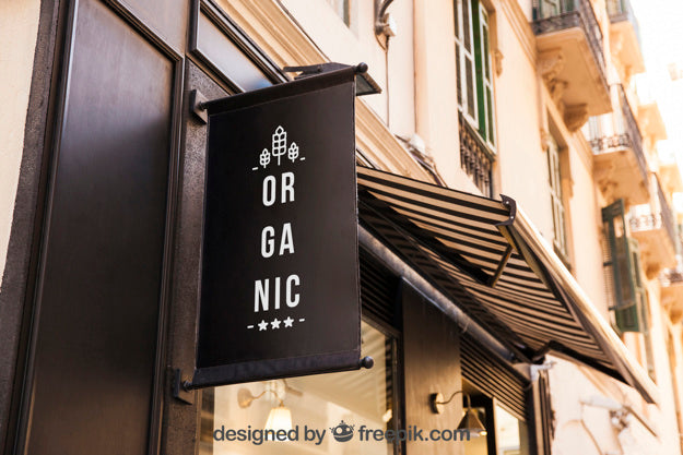 Black Tall Vertical Business Logo Sign Mockup