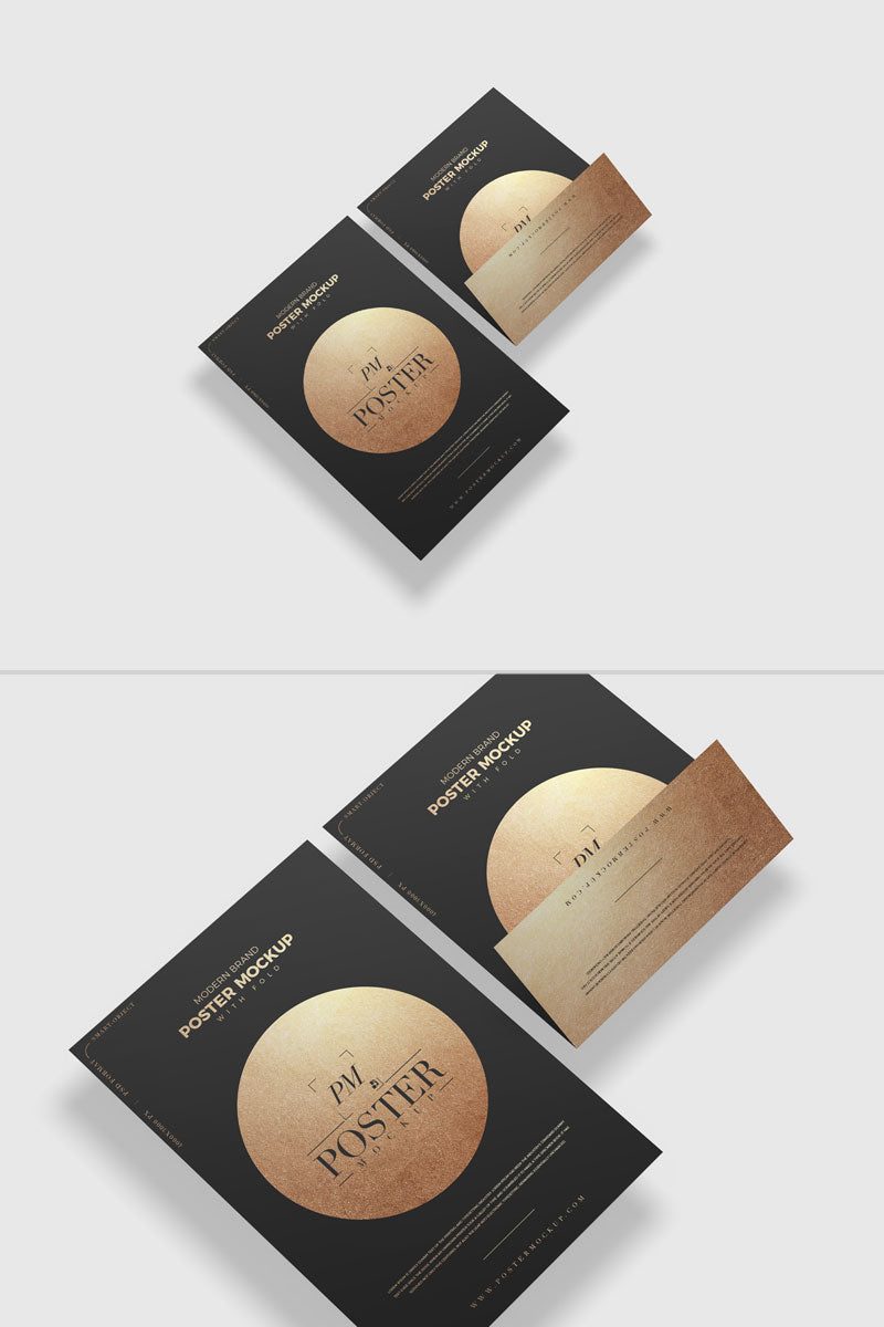 Modern Bottom Fold Poster Mockup