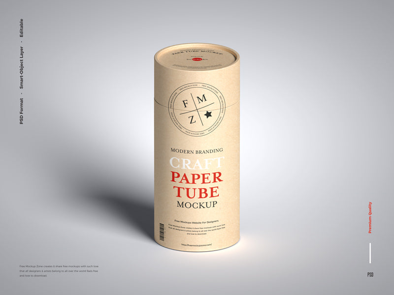 Modern Branding Craft Paper Tube Mockup